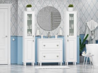 Напольный шкаф - пенал Misty Версаль 35см правый белый